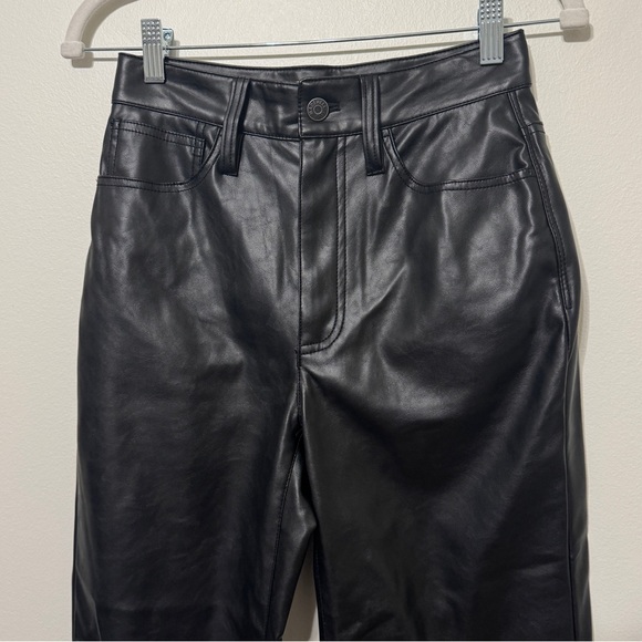 Madewell The Perfect Vintage Straight Jean Size 24 Black Faux Leather NWOT - Picture 4 of 9
